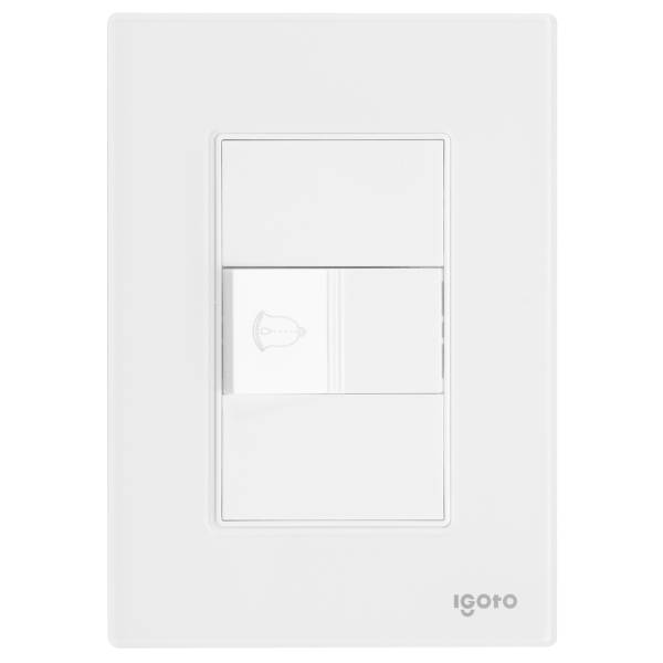 286238 Placa 3 ventanas con boton timbre blanco Cristal Igoto