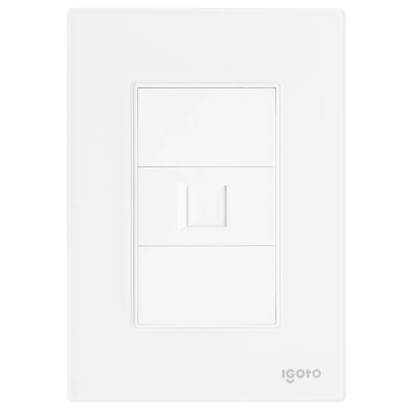 286241 Placa 3 ventanas con toma para datos blanco Cristal Igoto