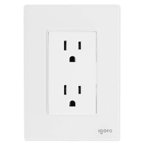 286243 Placa con contacto duplex 2p+t blanco Cristal Igoto