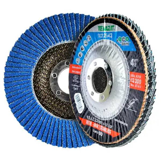 286481 Disco laminado 4-1/2" x 7/8" zirconio grado 80 Tzs Ecolam Austromex