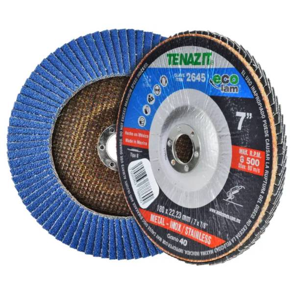 286482 Disco laminado 7" x 7/8" zirconio grado 40 Tzs Ecolam Austromex