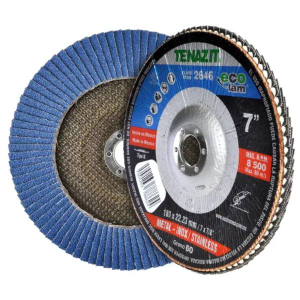 286483 Disco laminado 7" x 7/8" zirconio grado 60 Tzs Ecolam Austromex