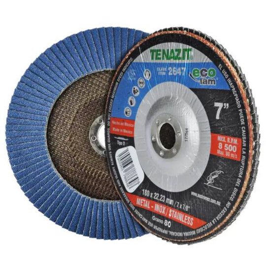286484 Disco laminado 7" x 7/8" zirconio grado 80 Tzs Ecolam Austromex