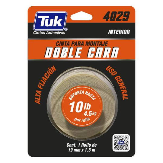 286814 Cinta de montaje 19mm x 01.5mts 4029 Tuk