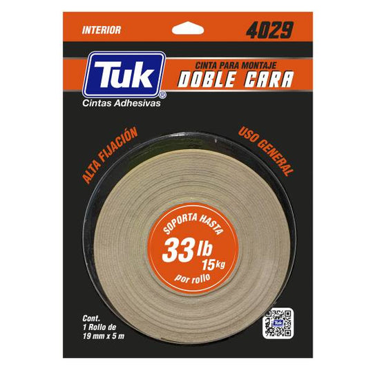 286815 Cinta de montaje 19mm x 05mts 4029 Tuk