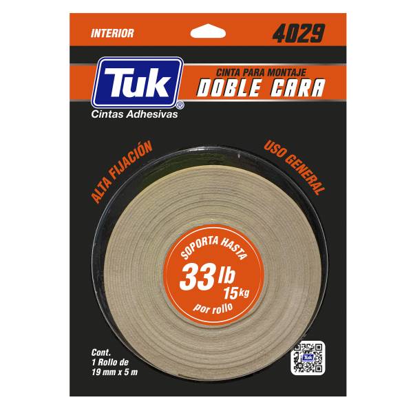 286815 Cinta de montaje 19mm x 05mts 4029 Tuk