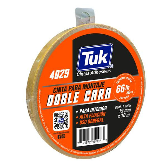 286816 Cinta de montaje 19mm x 10mts 4029 Tuk