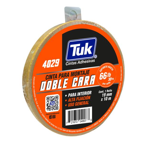 286816 Cinta de montaje 19mm x 10mts 4029 Tuk