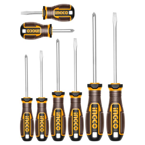 286854 Juego 8 desarmadores mango con grip Super Ingco