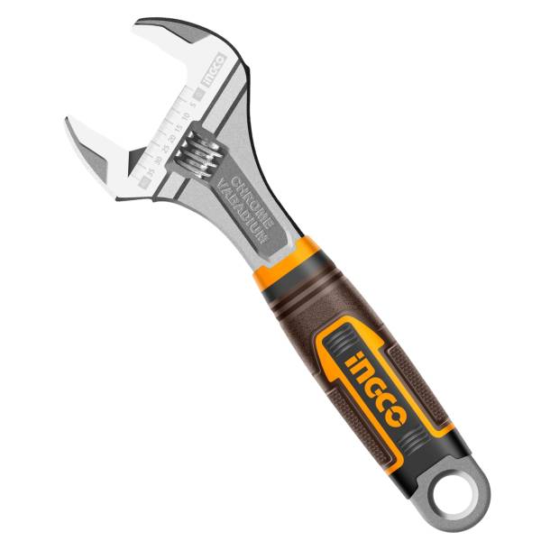 286859 Llave ajustable [perico] 06 crom mango con grip CrV Ingco
