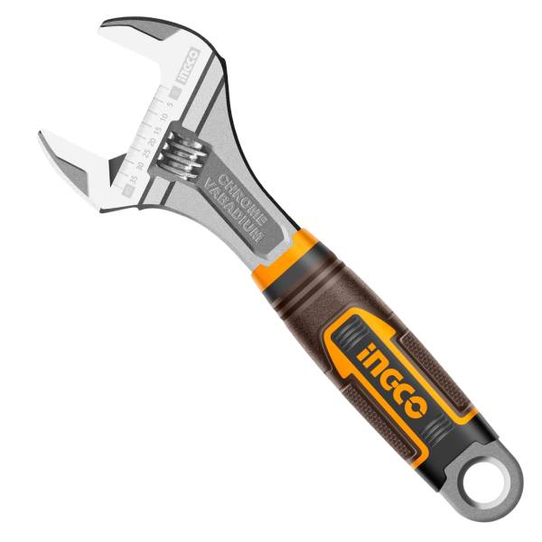 286861 Llave ajustable [perico] 08 crom mango con grip CrV Ingco