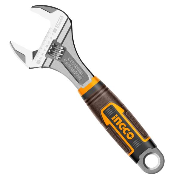 286862 Llave ajustable [perico] 12 crom mango con grip CrV Ingco