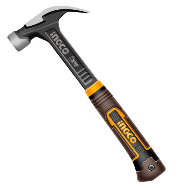 286867 Martillo uña curva 16oz mango fibra vidrio magnetico Ingco