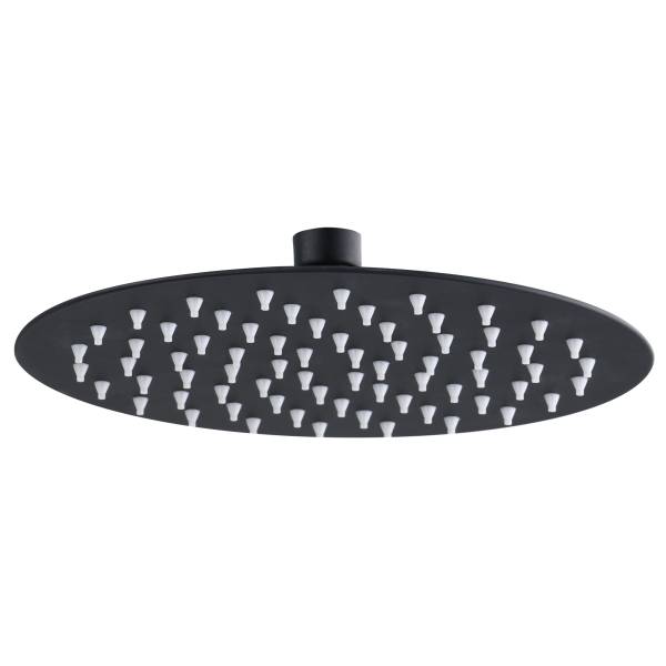 287077 Regadera sin brazo redonda 08" acero inoxidable negra Vianti