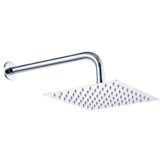 287080 Regadera con brazo cuadrada 08" acero inoxidable cromado Vianti