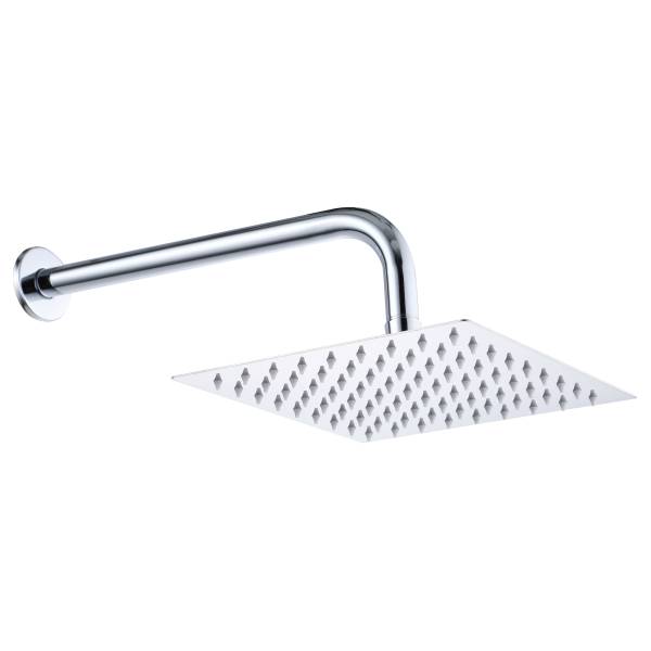 287080 Regadera con brazo cuadrada 08" acero inoxidable cromado Vianti