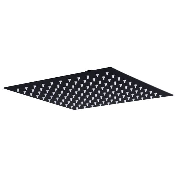 287082 Regadera sin brazo cuadrada 10" acero inoxidable negra Vianti