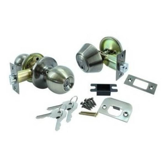 287103 Cerradura tubular cerrojo llave mariposa laton antiguo Barza Dexter
