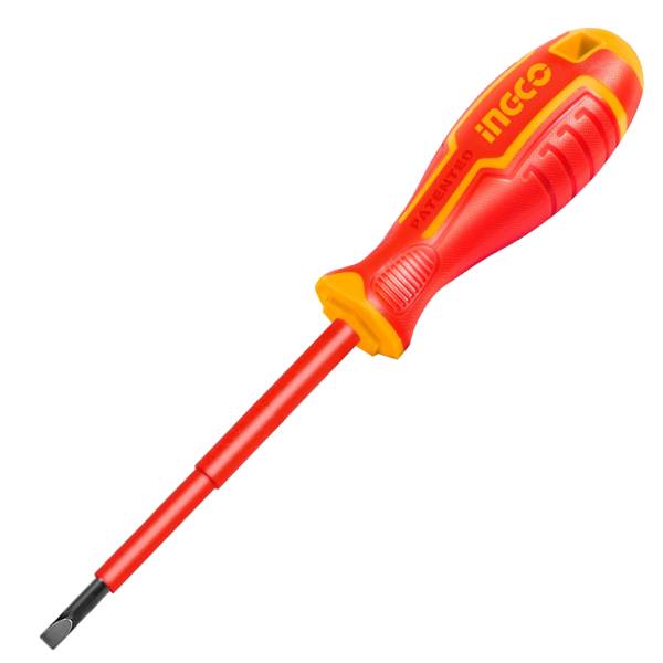287555 Desarmador dielectrico plano 3/16" x 4" mango con grip Ingco