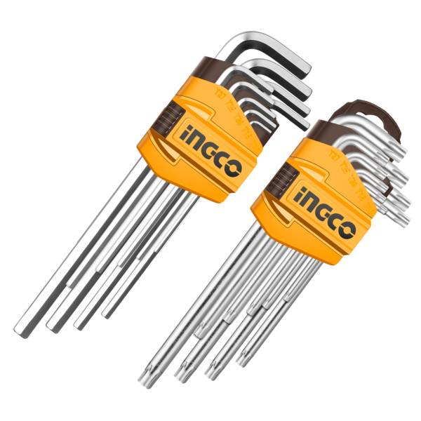 287571 Juego 18 llaves allen 1.5-10mm y torx T10 a T50 Ingco