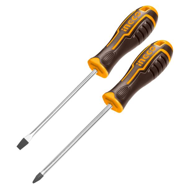 287572 Juego 2 desarmadores pl/ph 1/4" x 5" mango con grip Super Ingco