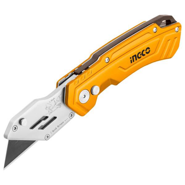 287585 Navaja abatible cuerpo metalico 7" con 5 repuestos Super Ingco