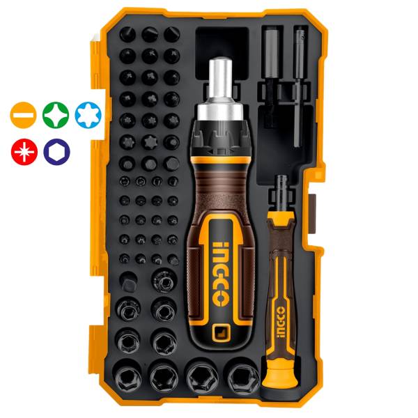 287897 Desarmador de precision 55pz puntas y dados Ingco