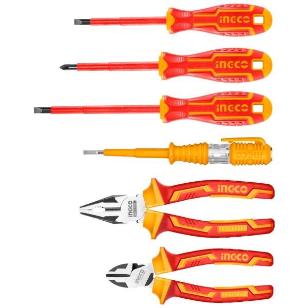 287916 Juego 6 herramientas dielectricas pinzas/desarmador Profesionales Ingco