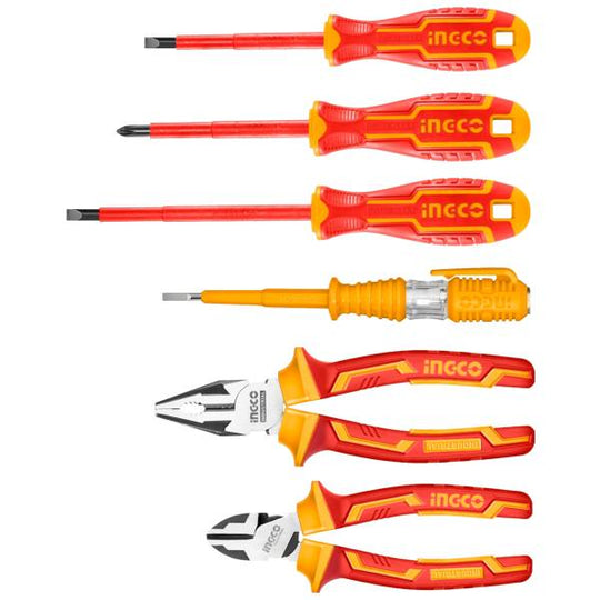 287916 Juego 6 herramientas dielectricas pinzas/desarmador Profesionales Ingco