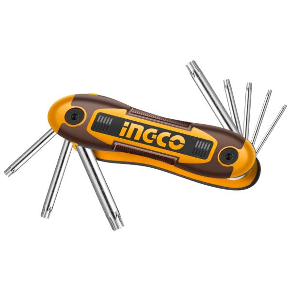 287918 Juego 8 llaves allen T9-T40 tipo navaja punta torx CrV Ingco