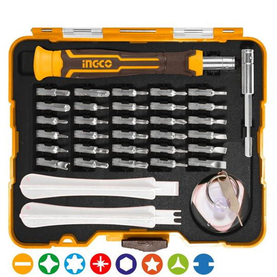 287920 Juego de reparacion dispositivos desarmador/precision 37pz Ingco