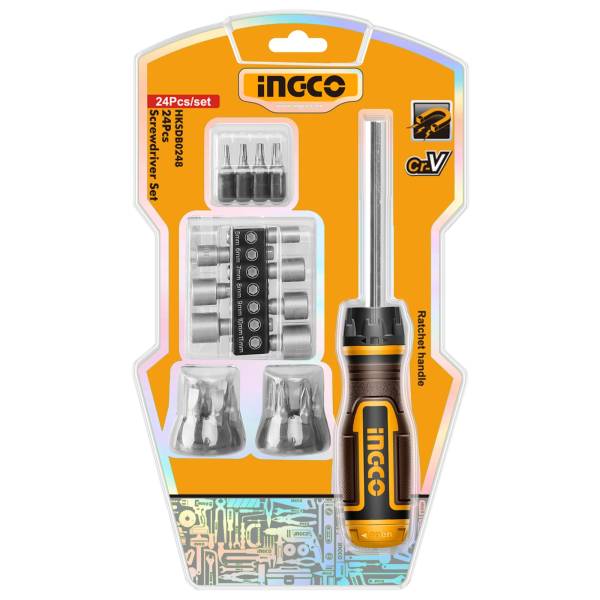 287921 Juego desarmador 24pz puntas y dados Ingco