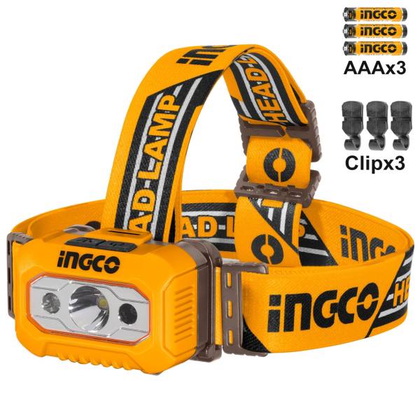 287926 Linterna para cabeza pilas 3AAA 200lm 91m Ingco
