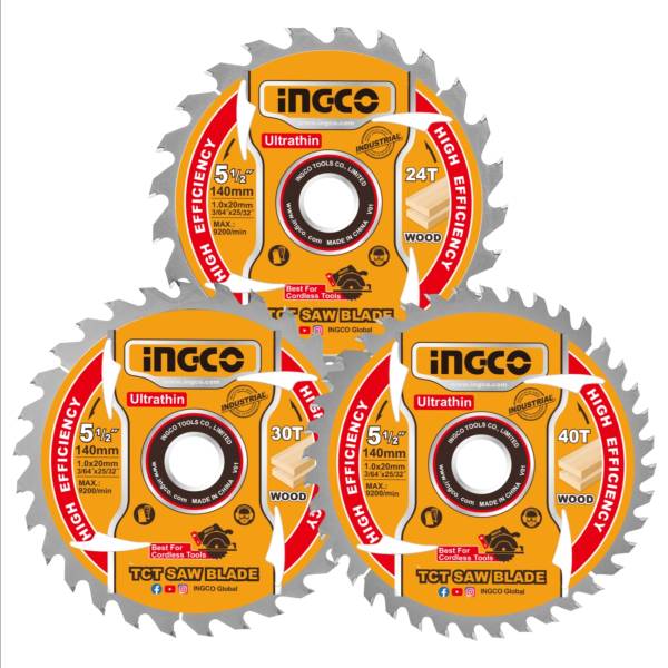 287984 Sierra p/mad 5-1/2"x1" set 3pz 24-30-40 dientes Ingco