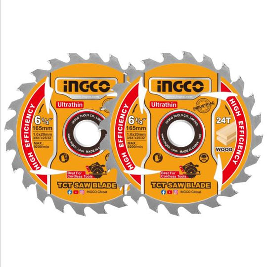 287985 Sierra p/mad 6-1/2"x1" set 2pz 24 dientes Ingco