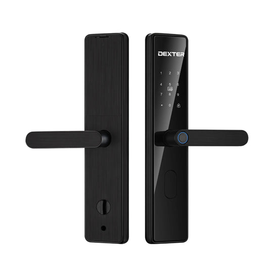 Cerradura manija inteligente negra Dexter PP100WIFI de embutir