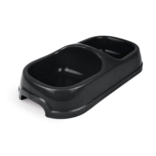 Plato doble para mascota de plástico AKSI 655200, talla chica