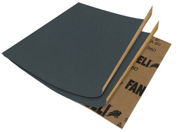 4121 Lija negra agua A-99 grado 360 9" x 11" Fandeli