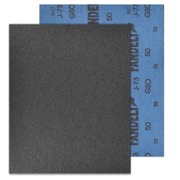 4139 Lija negra esmeril J-73 grueso 9" x 11" Fandeli