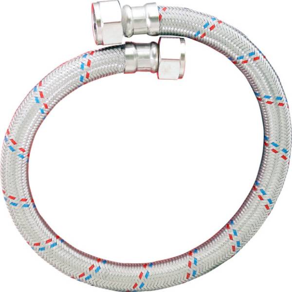 5329 Manguera para boiler de acero inoxidable 013 1/2" x 3/4" 060cm 25BA Rugo