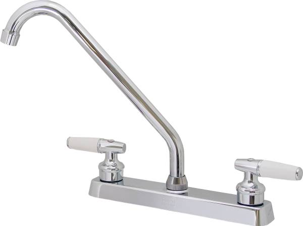 5661 Mezcladora fregadero de bronce tipo standard maneral palanca 1/4 de vuelta cromada 8P Rugo