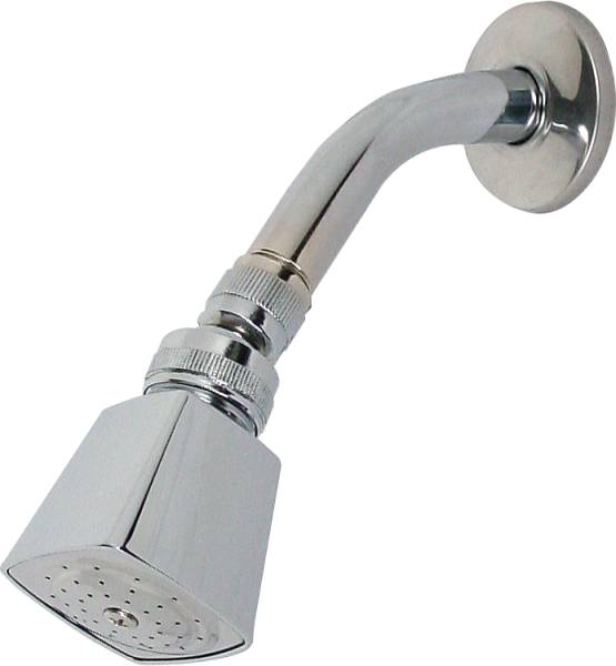 5754 Regadera con brazo cuadrada 02" zamac cromada florencia 44F Rugo