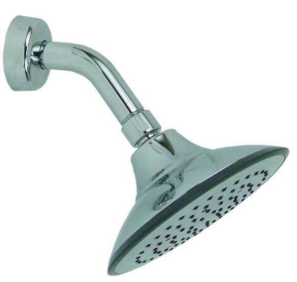 5755 Regadera con brazo redonda 06" plastica cromada antisarro florida 44WG Ru
