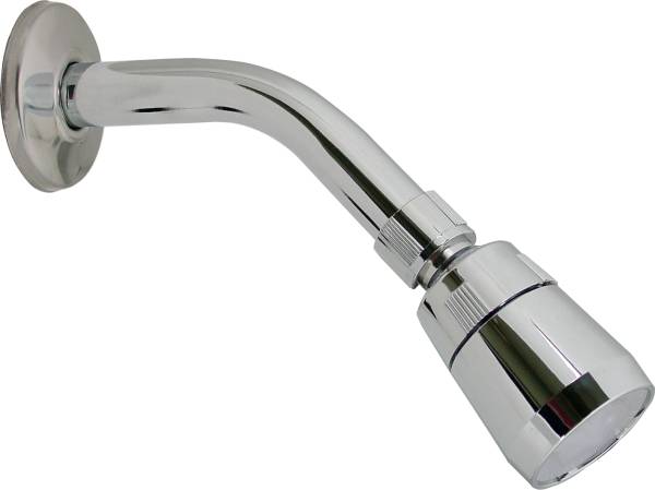5758 Regadera con brazo redonda 01" plastica cromada Italia 44IB Rugo