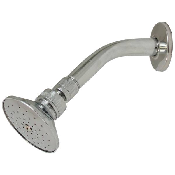 5759 Regadera con brazo redonda 03" zamac cromada milano 44M Rugo