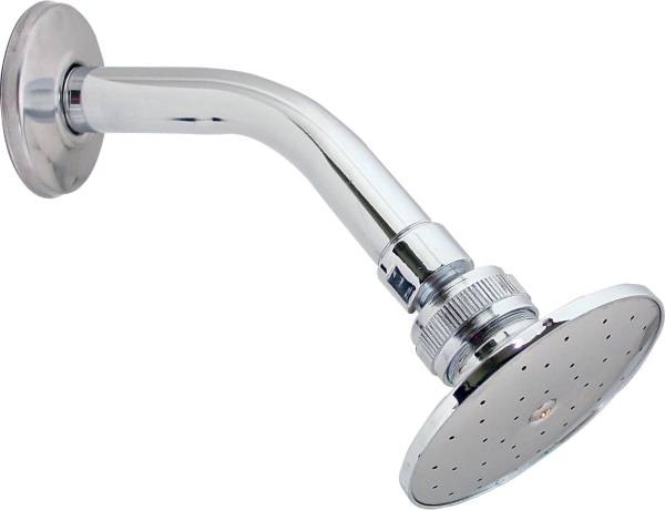 5760 Regadera con brazo redonda 03" zamac cromada Napoles 44N Rugo