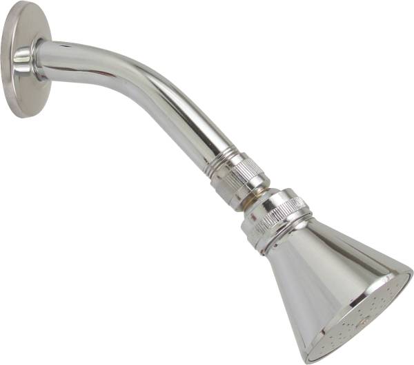 5763 Regadera con brazo redonda 02" zamac cromada roma 44R Rugo