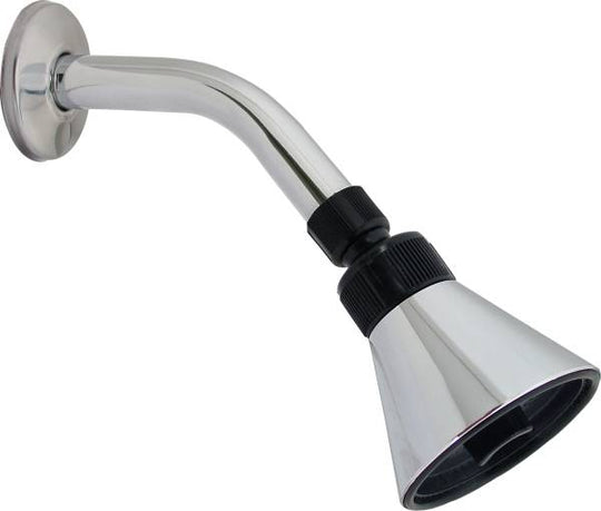 5764 Regadera con brazo redonda 03" plastica cromada satelite 44S Rugo