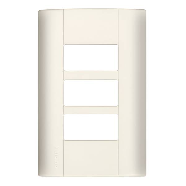 6338 Placa 3 ventanas marfil Modus Bticino