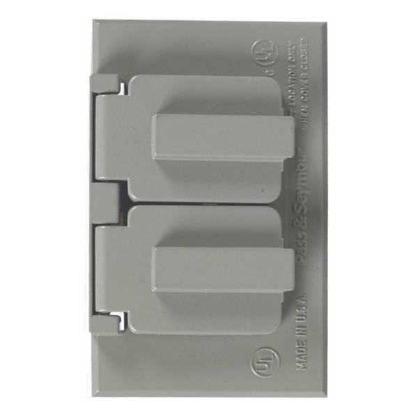 6558 Placa para contacto duplex intemperie gris Americano Bticino